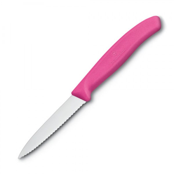 Victorinox - Paring Knife,8cm Pointed Tip,Wavy Edge,Classic,Pink
