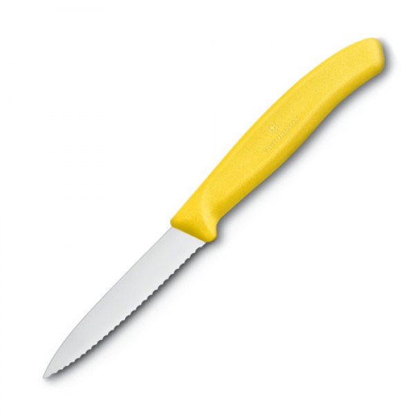 Victorinox - Paring Knife,8cm Pointed Tip,Wavy Edge,Classic,Yellow